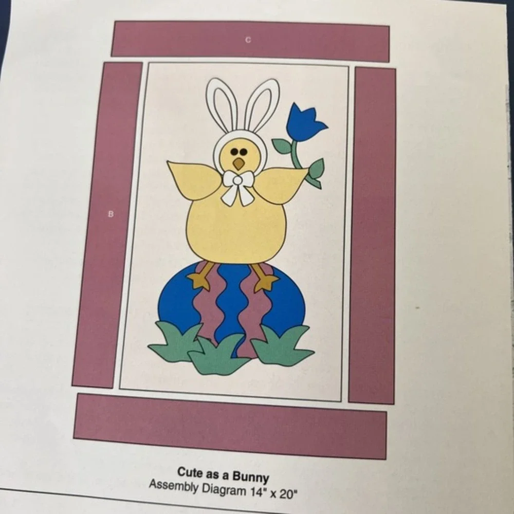 Annie's Holiday Quilters Club Cute As A Bunny Wall‎ Hanging W/ Fabric Material